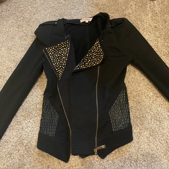 GIORGIA light black blazer with gold details, size M - Picture 1 of 5